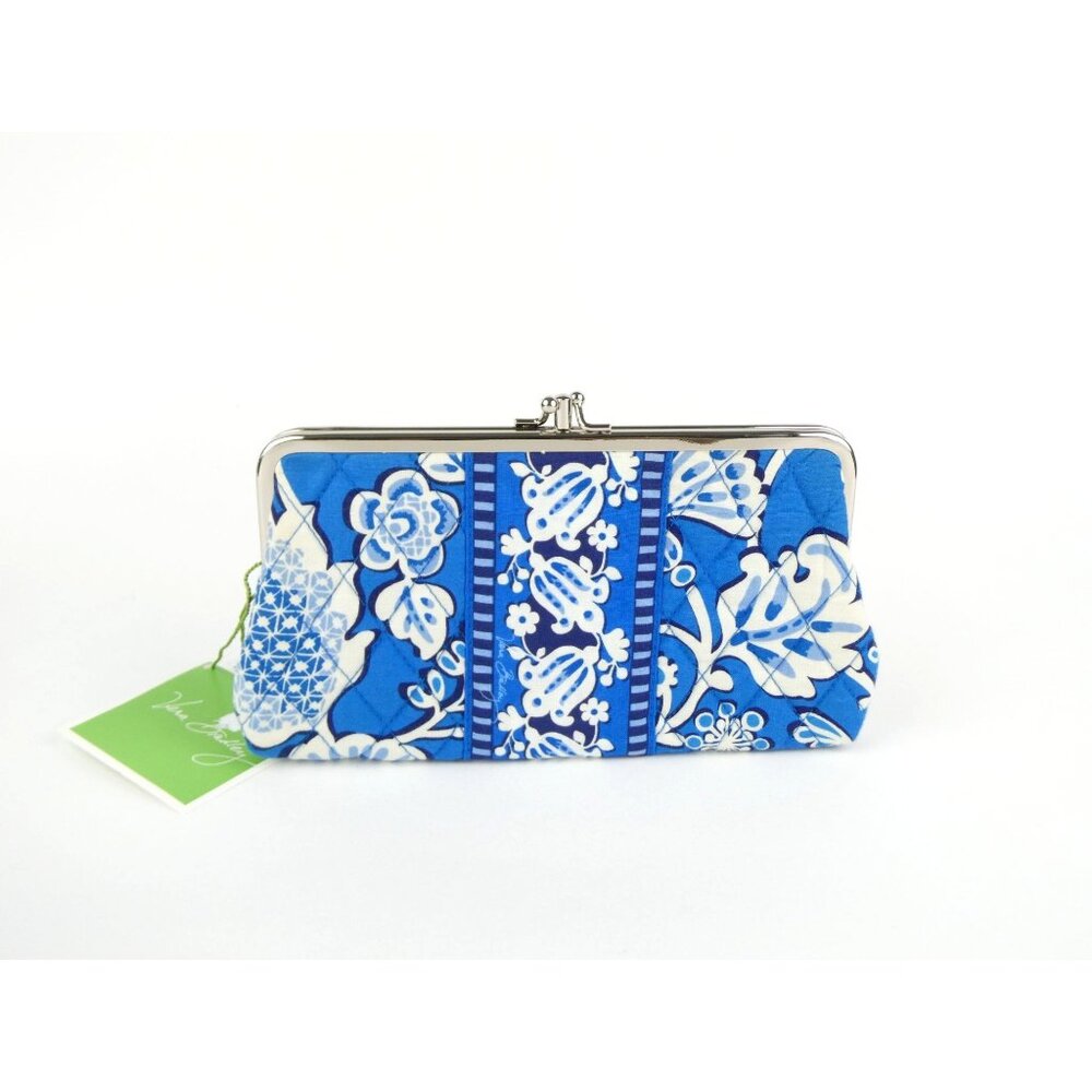 Vera Bradley Blue Lagoon Kisslock Clutch‎ Wallet NWT